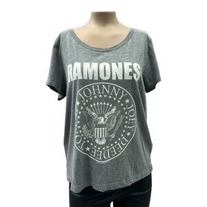 Divided by H&M Vintage Ramones Band Logo Shirt Gray Short Sleeve Tee Women 12